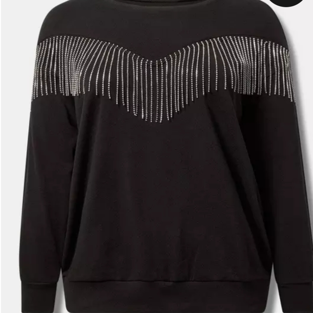 Torrid Black Sweater with Silver Embellishments